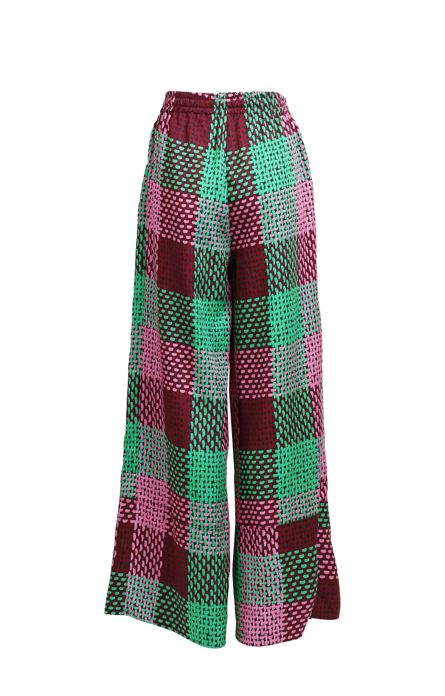 Pradollano Dawstring Trousers Checked Green