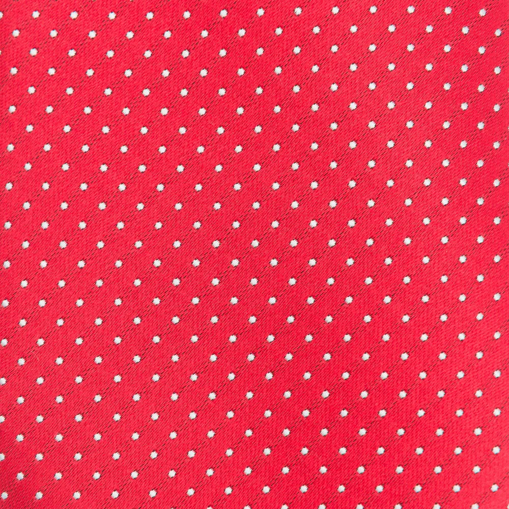 Red Dot Motif Woven Silk Tie