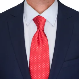 Red Dot Motif Woven Silk Tie