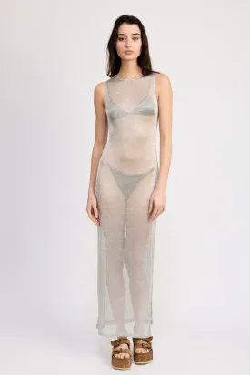 SHEER MAXI DRESS WITH SIDE SLIT