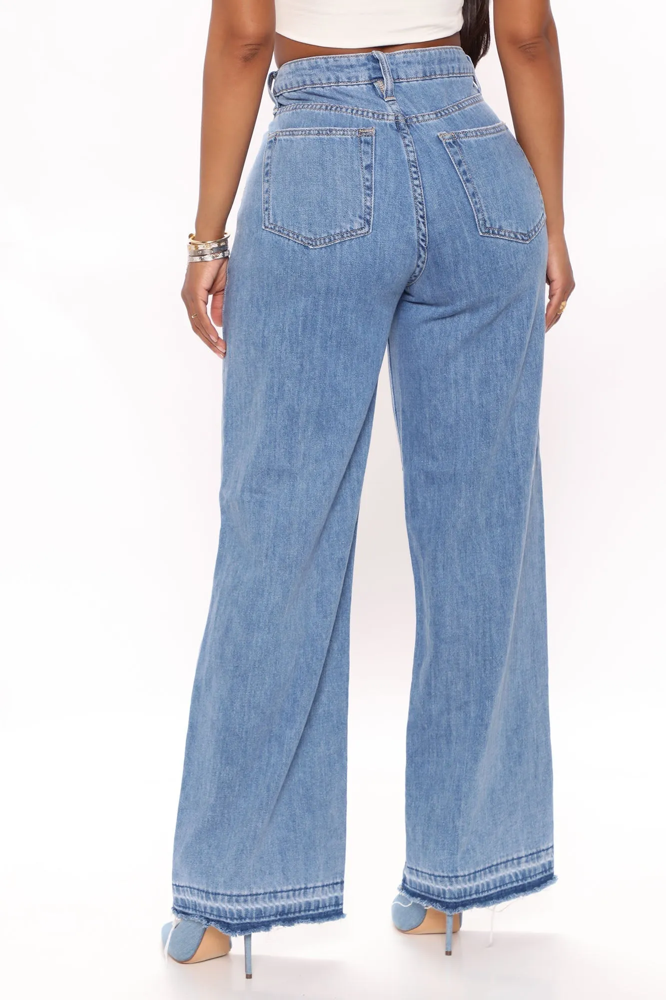 Sinner In Secret Wide Leg Jeans - Medium Wash