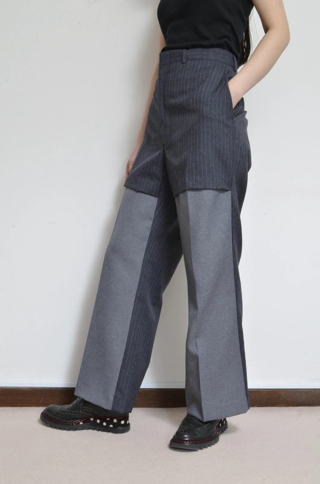 SLIT SLACKS PT GRY / 02_A