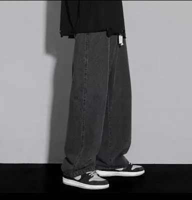 Straight Jeans Men's New Summer Thin Fashion Brand Loose Drooping Wide Leg Draped Mop Trousers Casual Pants