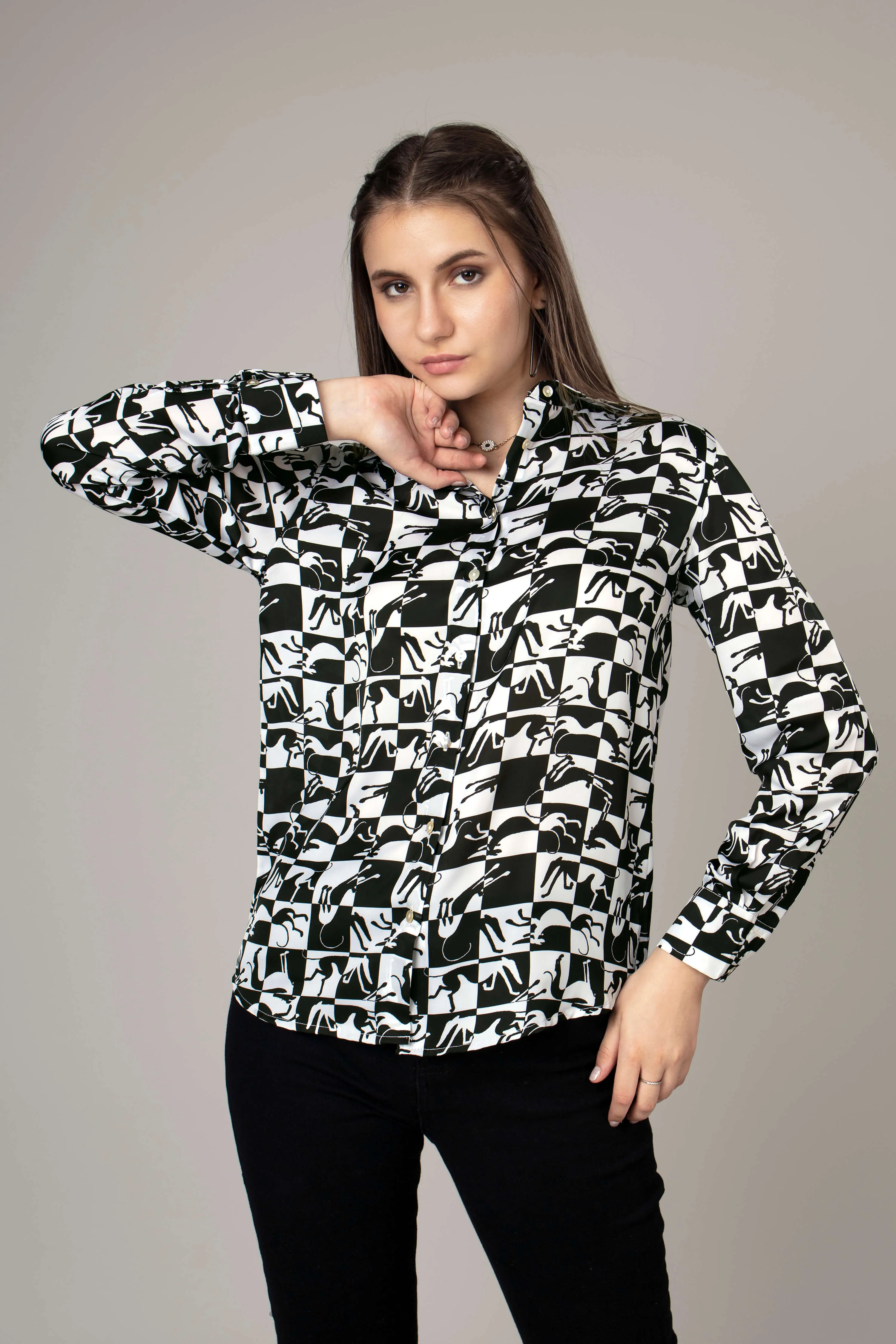 Stylish Checked Casual Shirt For Women