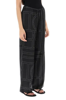 Toteme Monogram Embroidered Pajama Pants (Size - 32)
