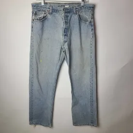 Vintage Distressed 501 Button Fly Jeans 36×30