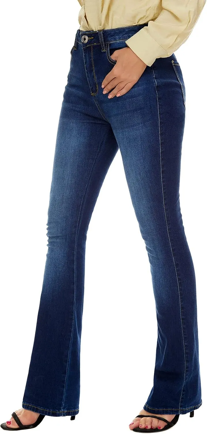 VIPONES Bell Bottom Jeans for Women Stretchy High Waisted Flare Curvy Denim Pants