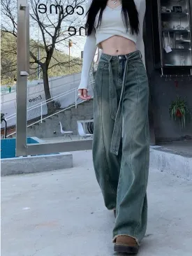 Wenkouban Vintage Harajuku Jeans Women Clothes For Teenagers Y2k Women's Slacks Fashion Aesthetic Clothing Autumn New Products Baggy Pants