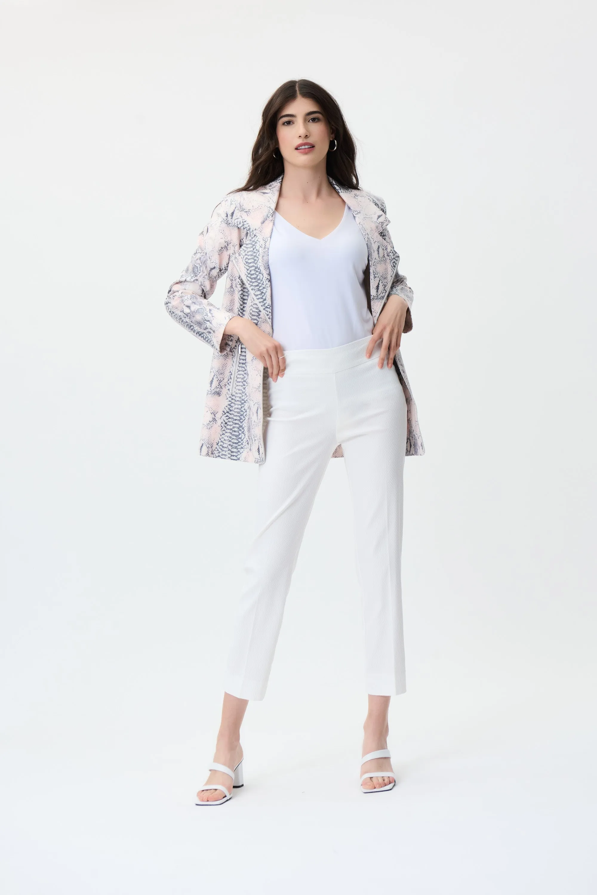 WHITE PIQUE CROP PANT