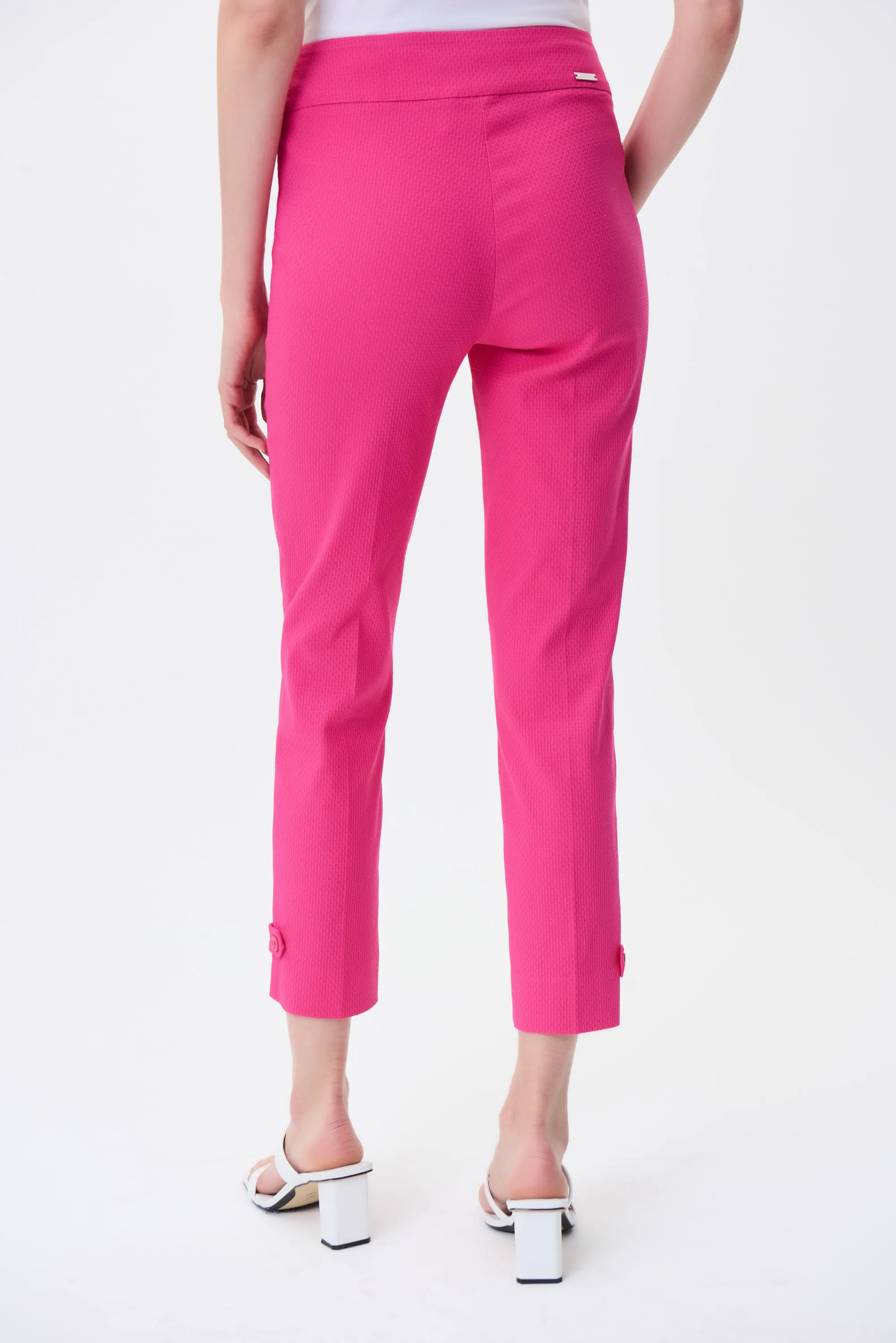 WHITE PIQUE CROP PANT