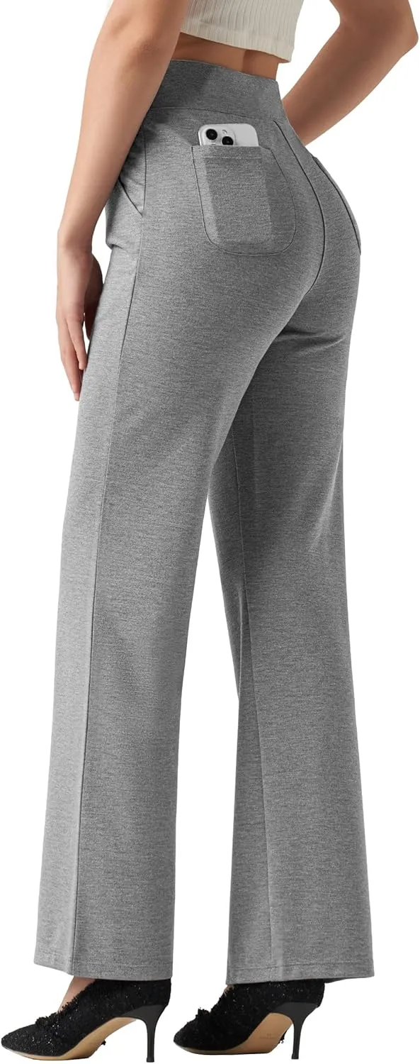 Willit Women's Wide Leg Dress Pants High Waisted Stretch Work Pants Office Business Casual Slacks Pockets Petite/Regular/Tall