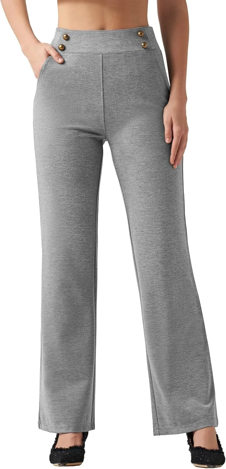 Willit Women's Wide Leg Dress Pants High Waisted Stretch Work Pants Office Business Casual Slacks Pockets Petite/Regular/Tall
