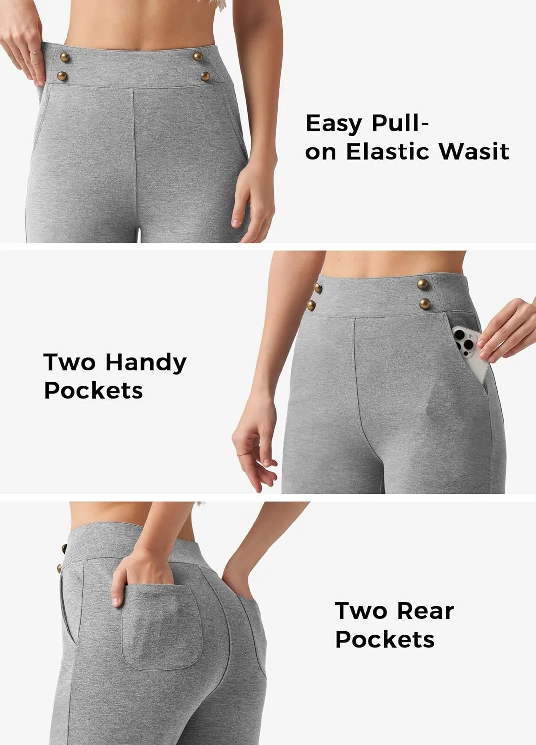 Willit Women's Wide Leg Dress Pants High Waisted Stretch Work Pants Office Business Casual Slacks Pockets Petite/Regular/Tall