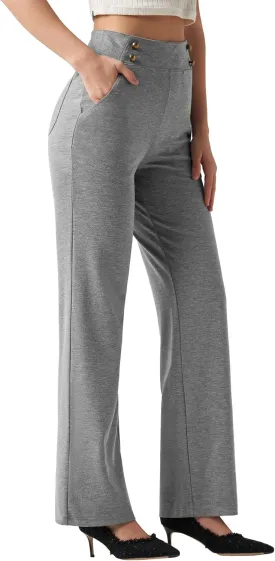 Willit Women's Wide Leg Dress Pants High Waisted Stretch Work Pants Office Business Casual Slacks Pockets Petite/Regular/Tall