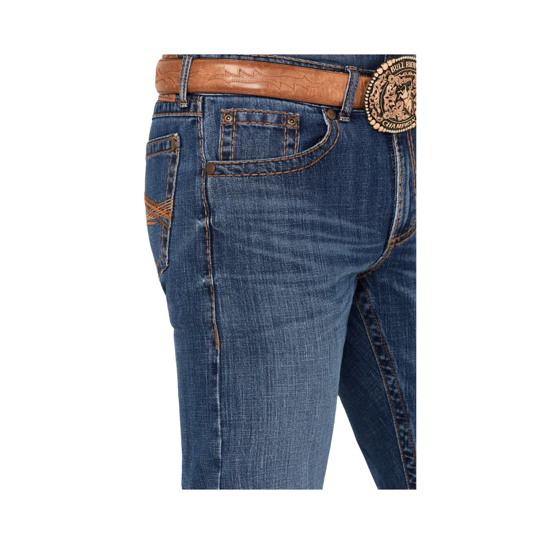 Wrangler Men's Light Wash Slim Bootcut Stretch Denim Jeans